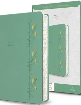 Biblia RVR 1960 Letra Gigante Simil Piel Verde con Pajaros